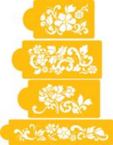 Floral Explosion Set Cake Stencils - Click Image to Close